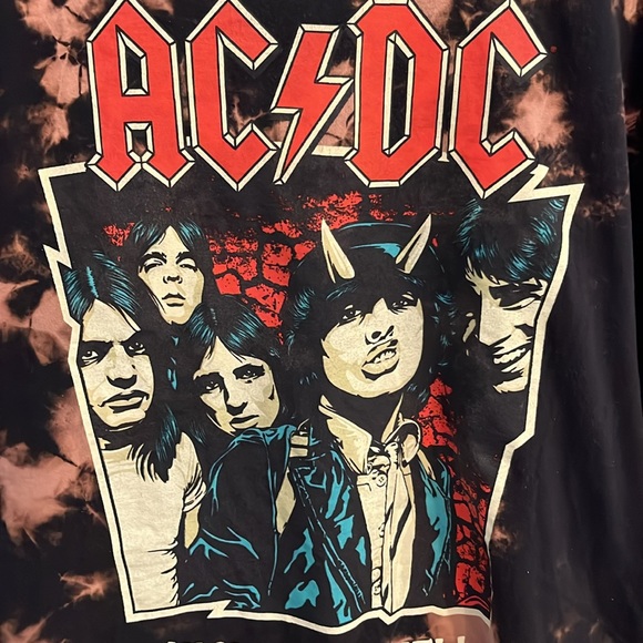 AC/DC | Shirts | Acdc Highway To Hell Licensed Black Bleach Tie Dye ...